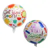 18inch GET WELL SOON Round Balloons Sun flower Foil Helium Balloons for Event Party Decoration Supplies Expression Best Wishes
