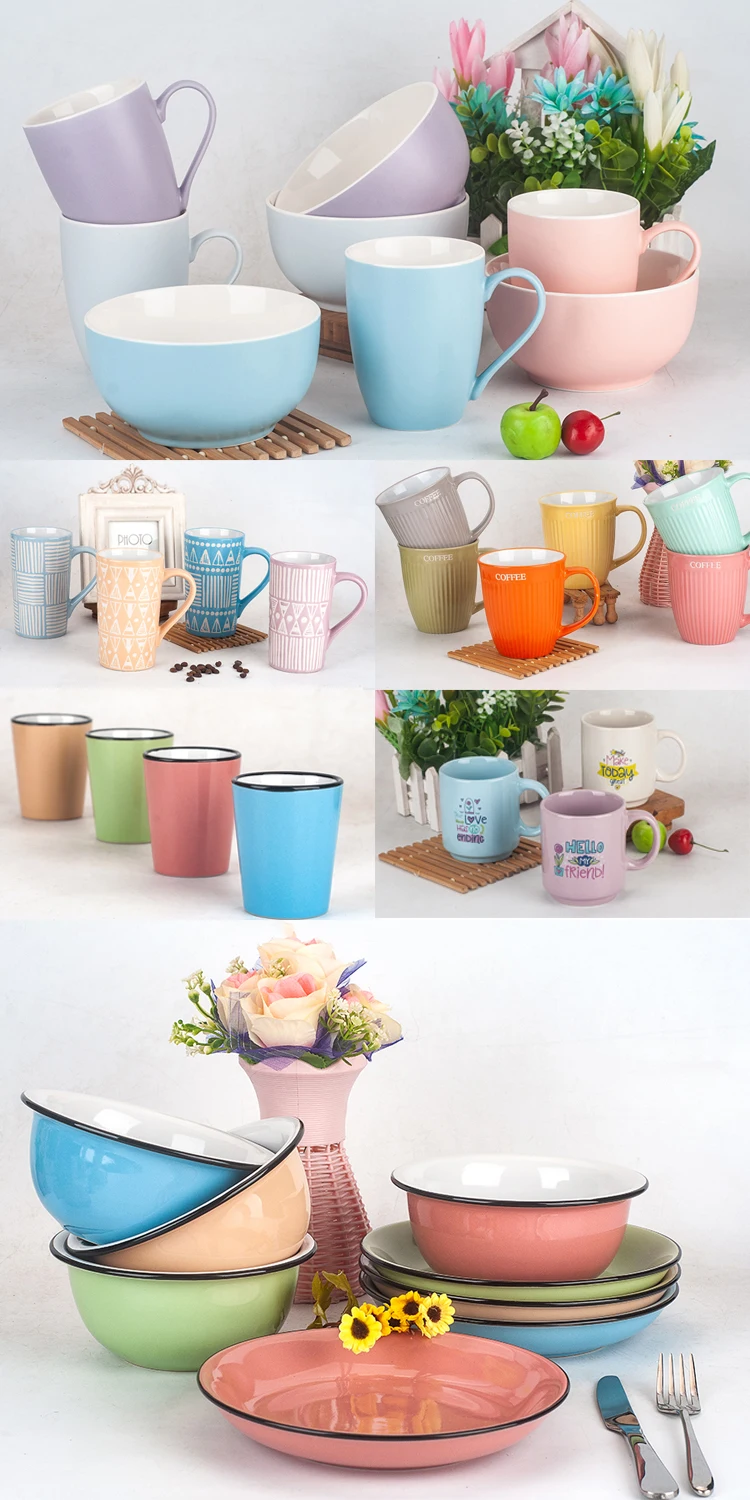 Food Grade Fish Printed Deep Salad Bowls Personalized Ceramic Cereal Bowl