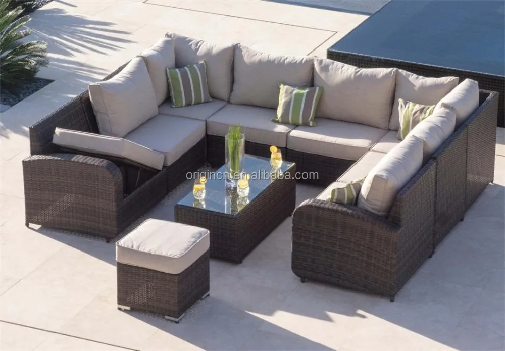8 seater u shape home outdoor dining and chatting sofa set wicker garden  furniture pattaya thailand - buy garden furniture pattaya thailand,u shape