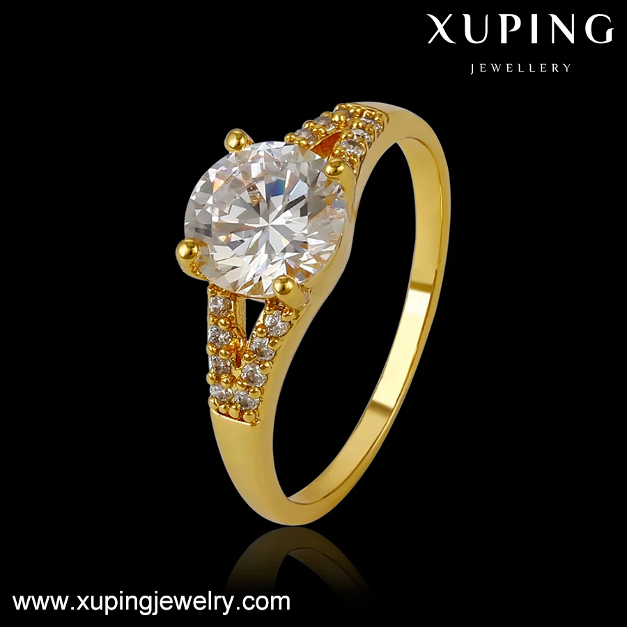 14076 Xuping Copper Alloy Dubai 24k Gold Plated Engagement Diamond Ring Buy Elegant Ring