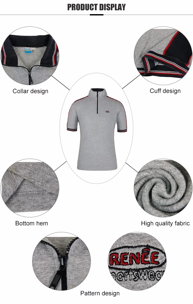 Wholesale embroidered zipper collar mens polo t shirt  buy mens polo t