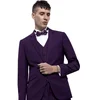 Purple fashion office uniform custom Italian style high quality one button suit for young men