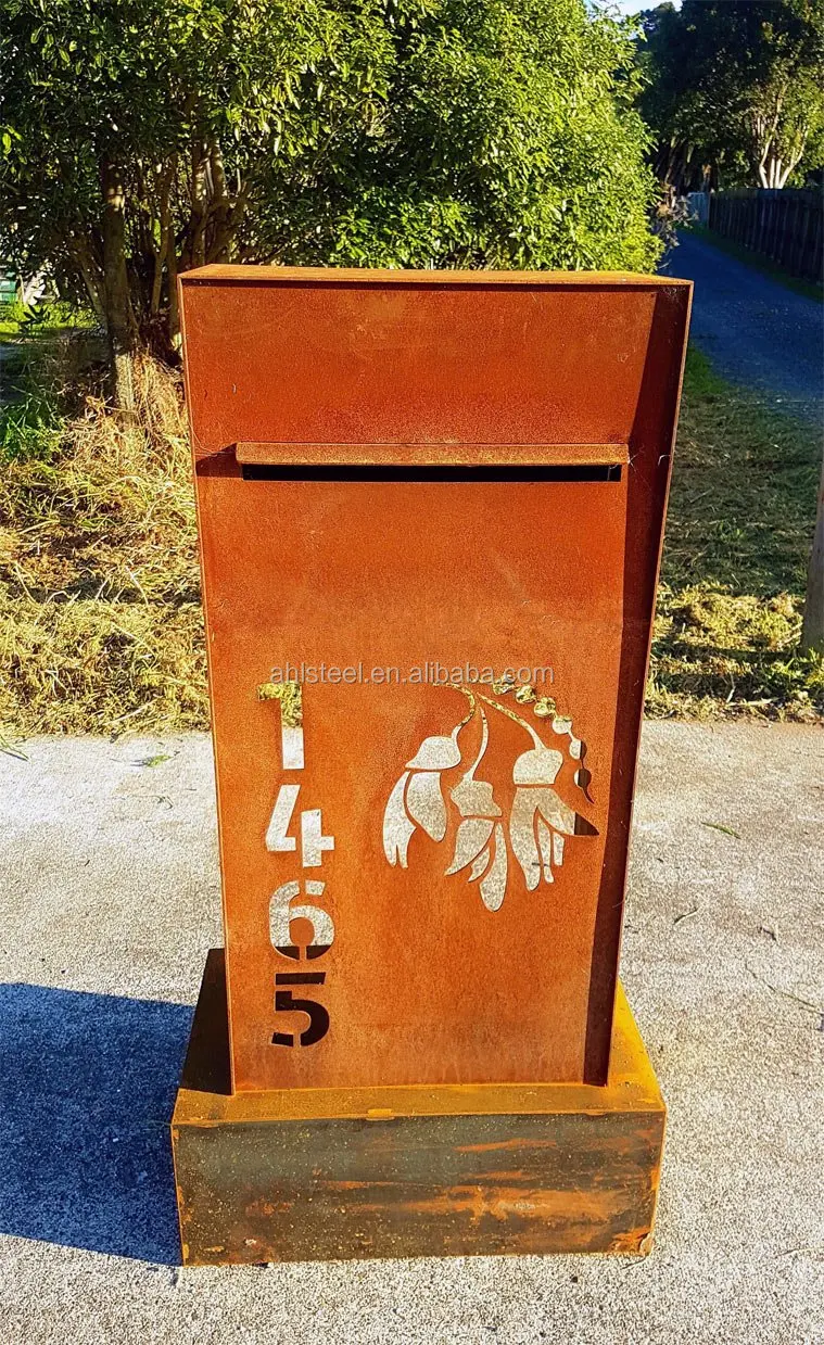 Laser Cut Outdoor Large Sculptural Metal Corten Letterbox - Buy Corten ...