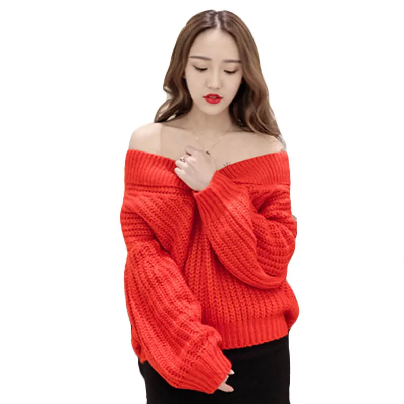 red oversized sweaters