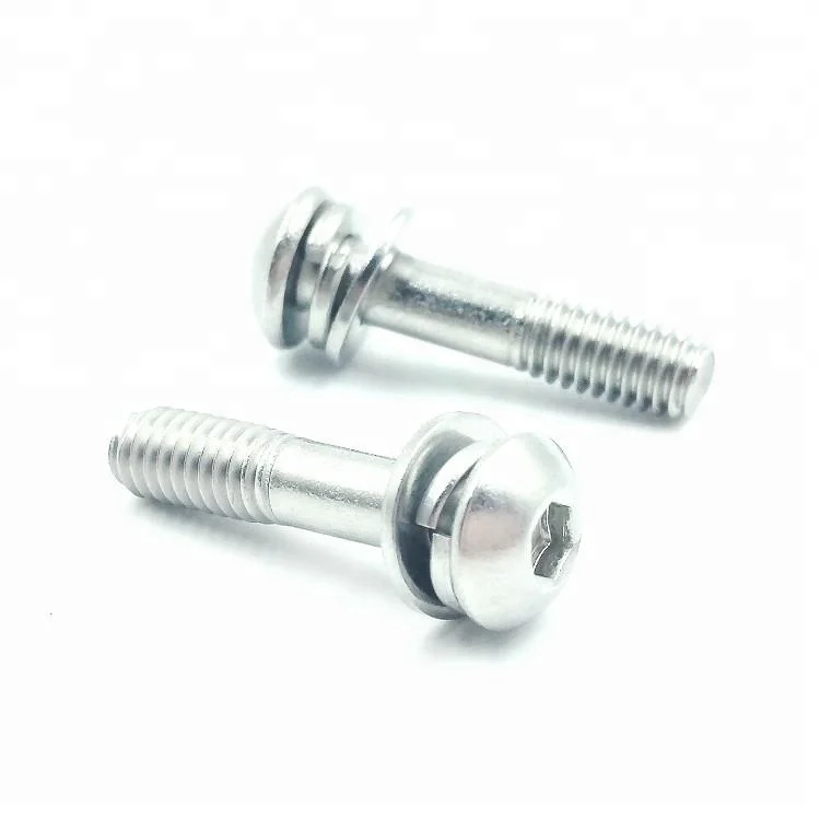 Socket Button Head Allen Drive Three Combination Sems Screws Partially Threaded