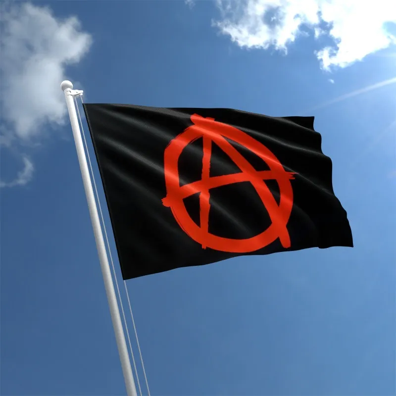 5/' x 3/' Anarchy Flag Punk Anarchist Anarchism Festival Black /& Red Banner