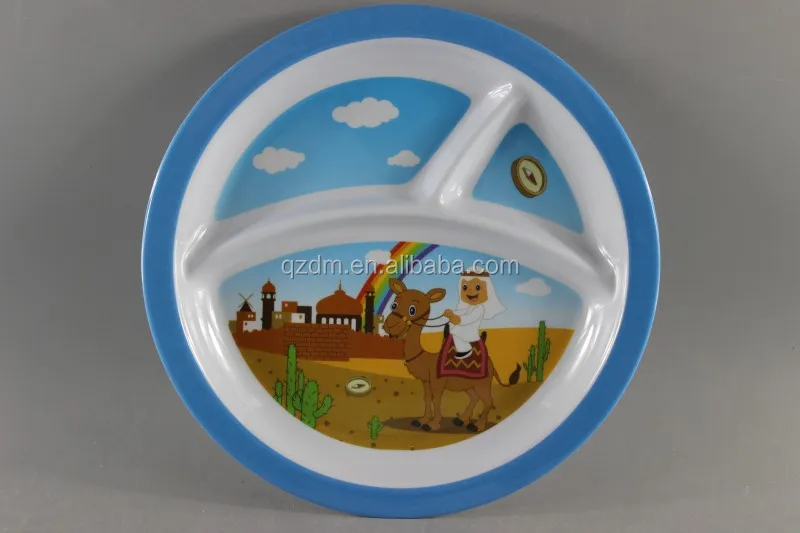 Kids 3 Melamie Divide Plate, Melamdine Section Dinner Plate