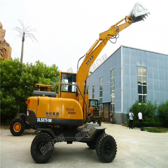 Small wheel compact excavator 2 ton hydraulic mini digger for sale