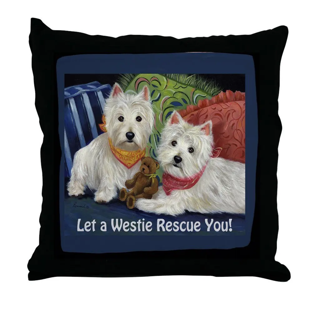 westie throw pillow