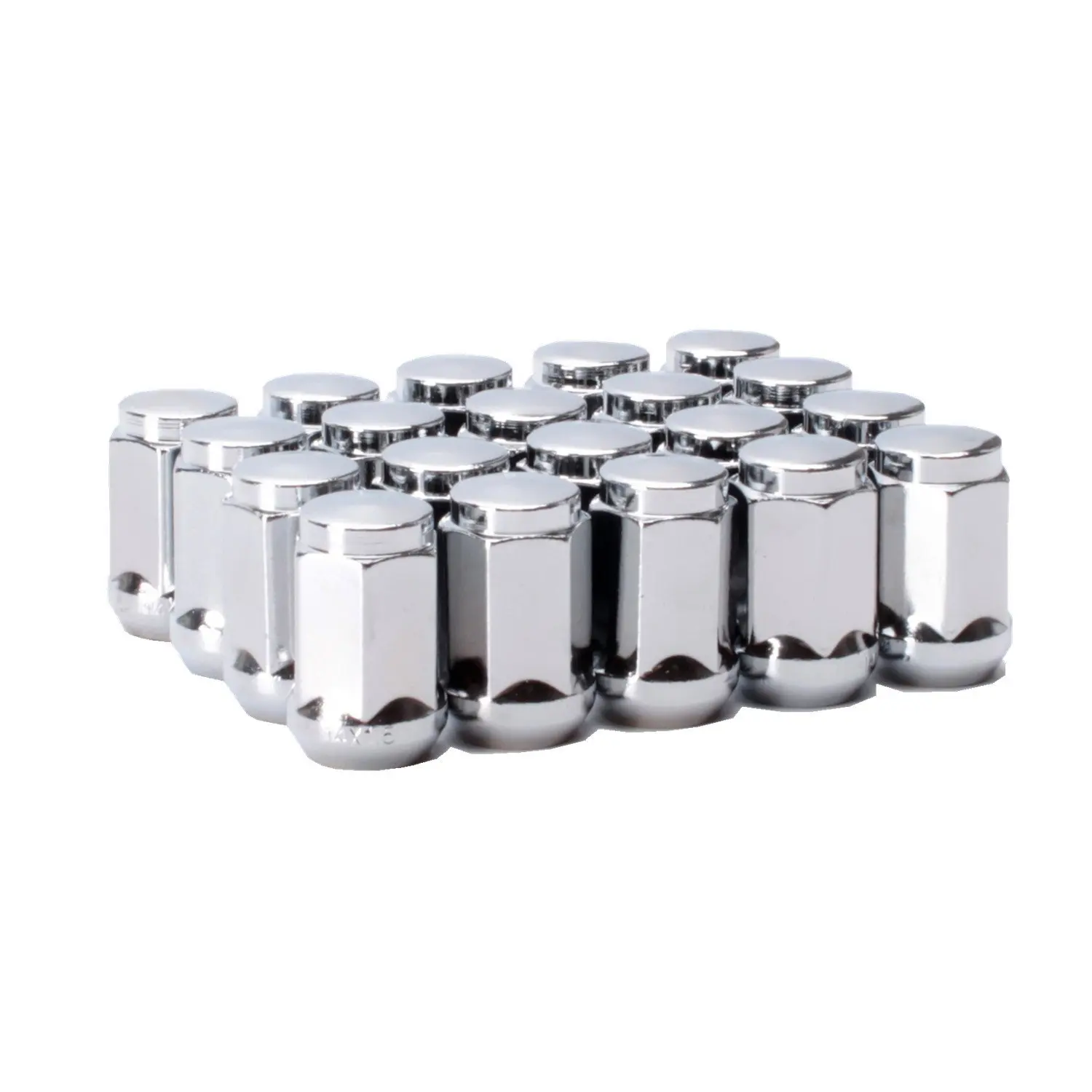 Lug Nuts APL Set of 24pcs Chrome Bulge Lug Nuts Metric 14x1.5 Threads