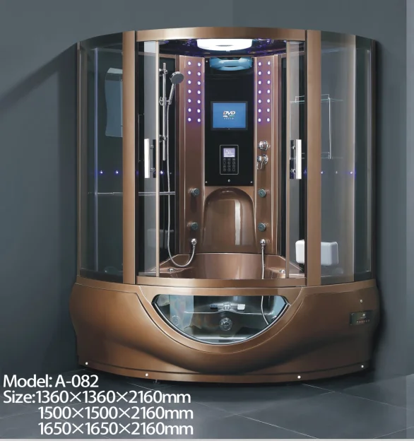 Modern Enclosed Massage Bathroom Steam Shower Room with TV and Bathtub