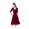 Elegant casual mini dress designs ankle length half sleeve red chiffon dress