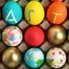 Art simulation wooden eggs, coloured drawing or pattern to develop children's creative thinking educational toys