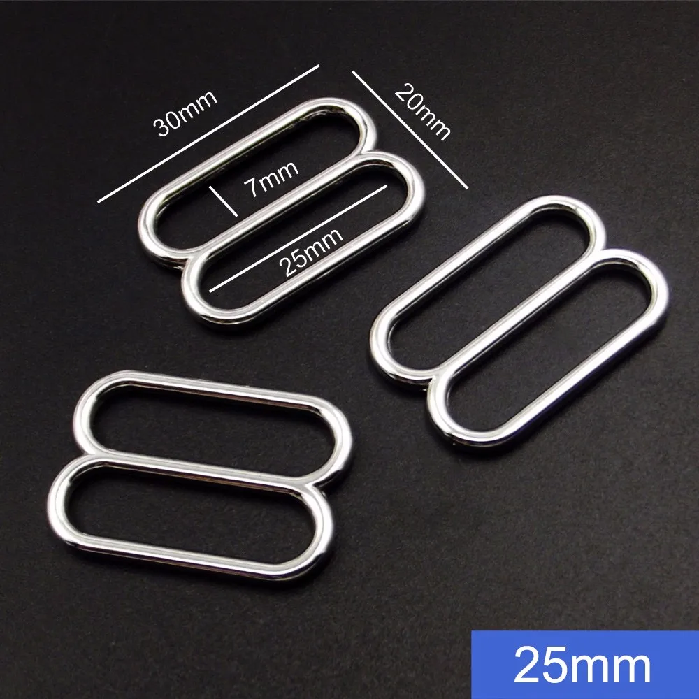 20mm Metal Buckles Bra Strap Adjustable Clips Swimwear Accessories