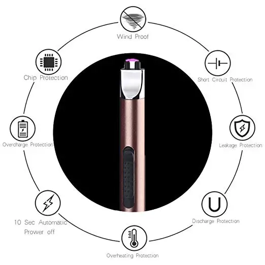 wholesale fashion ultra thin heating coil fancy design rechargeable electric usb lighter
