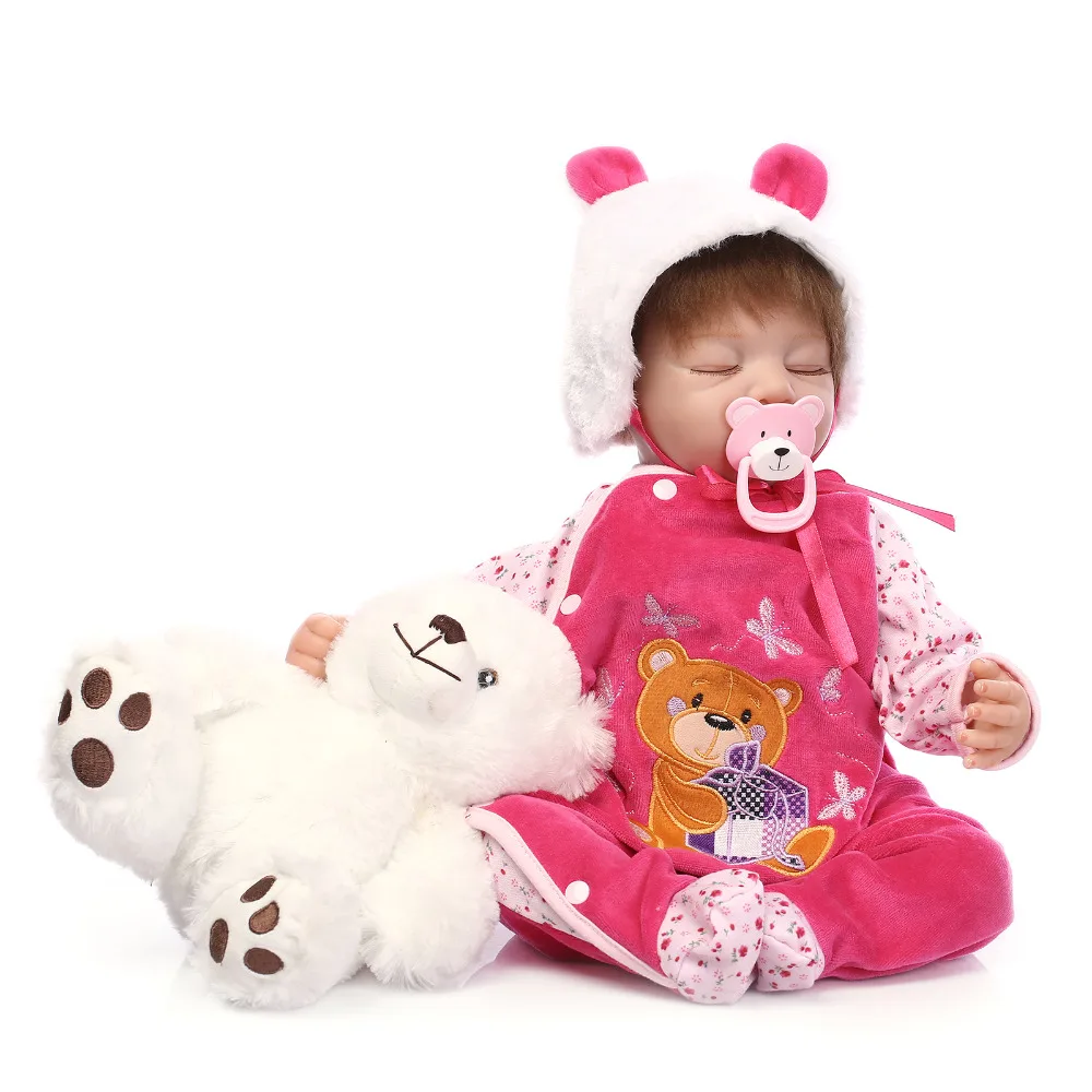 22 55 cm Silicone Vinyl Reborn Baby Doll Lifelike Sleep Newborn Baby Doll Best Christmas Gift
