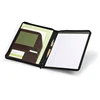 Coffee PU leather emboss folder zip around office supply