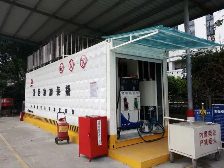 containerized mobile portable fuel gas petrol station