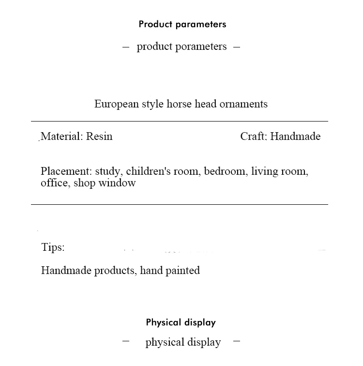 Display Delicate Horse Head Shape High Quality Ornament  modern minimalist model home creative cabinet artwork