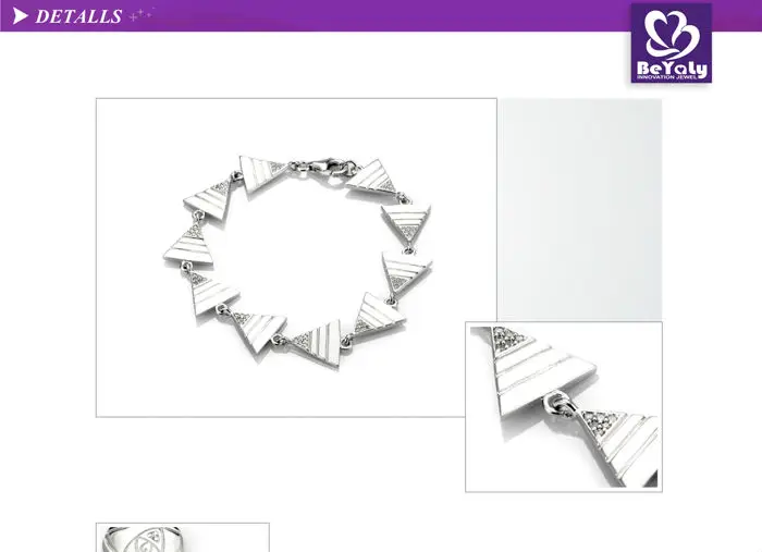 2018 new hot cz set wholesale silver bracelet mounting