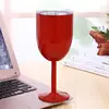 10oz Double Wall Stainless Steel Wine Glass,Insulated Stainless Steel Goblet With Metal Stem