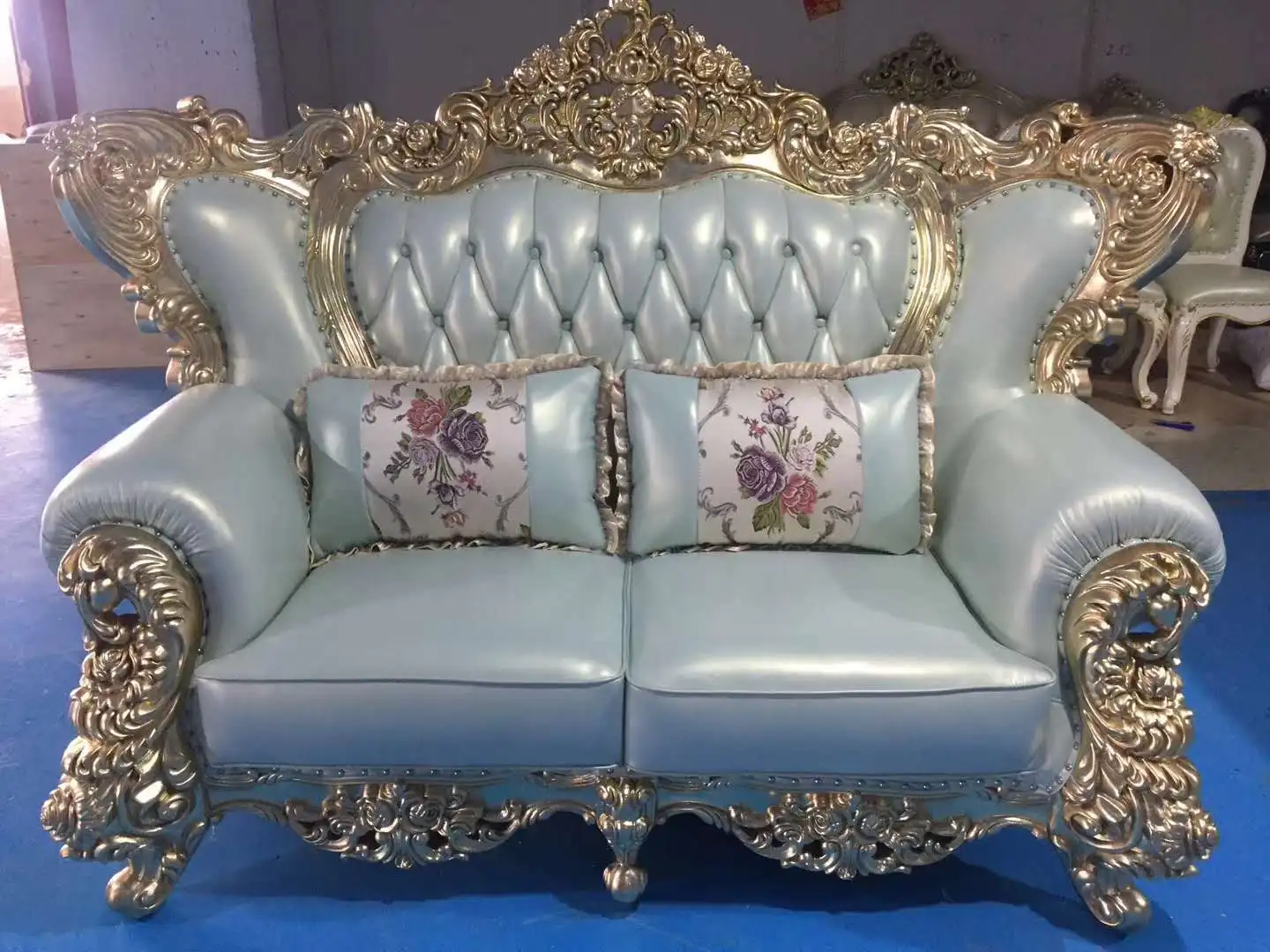 Italian classical king throne living room sofa set