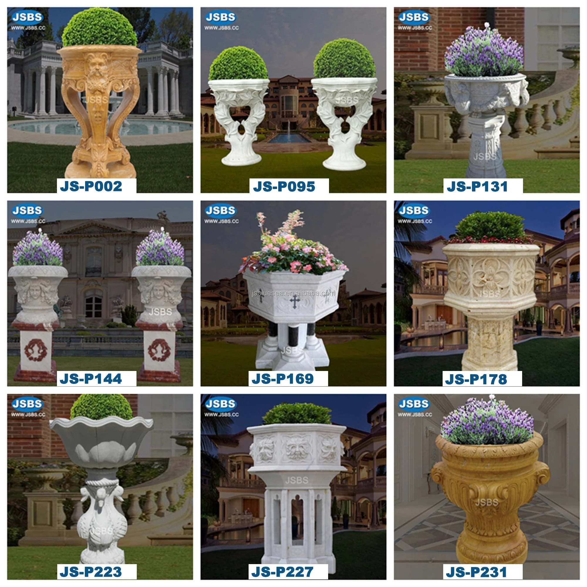 Outdoor Luxurious Ornate White Marble Large Wedding Decorative Flower