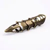 AP20198 docona Punk knight Skull Double Finger Ring Knuckle Armour Full Finger Ring Gothic Punk Silvery Ghost Rings