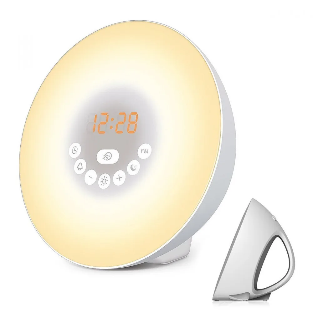 European style sunrise sunset simulator smart wake up light alarm clock reviews