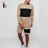 High quality wholesales contrast color sweater short tracksuit for men