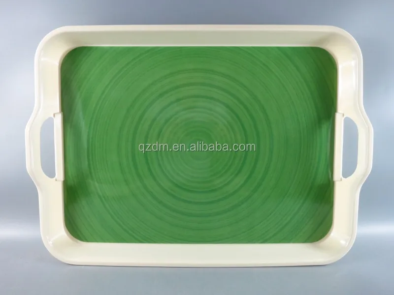 Plastic serving tray,Melamine food tray Two Handles