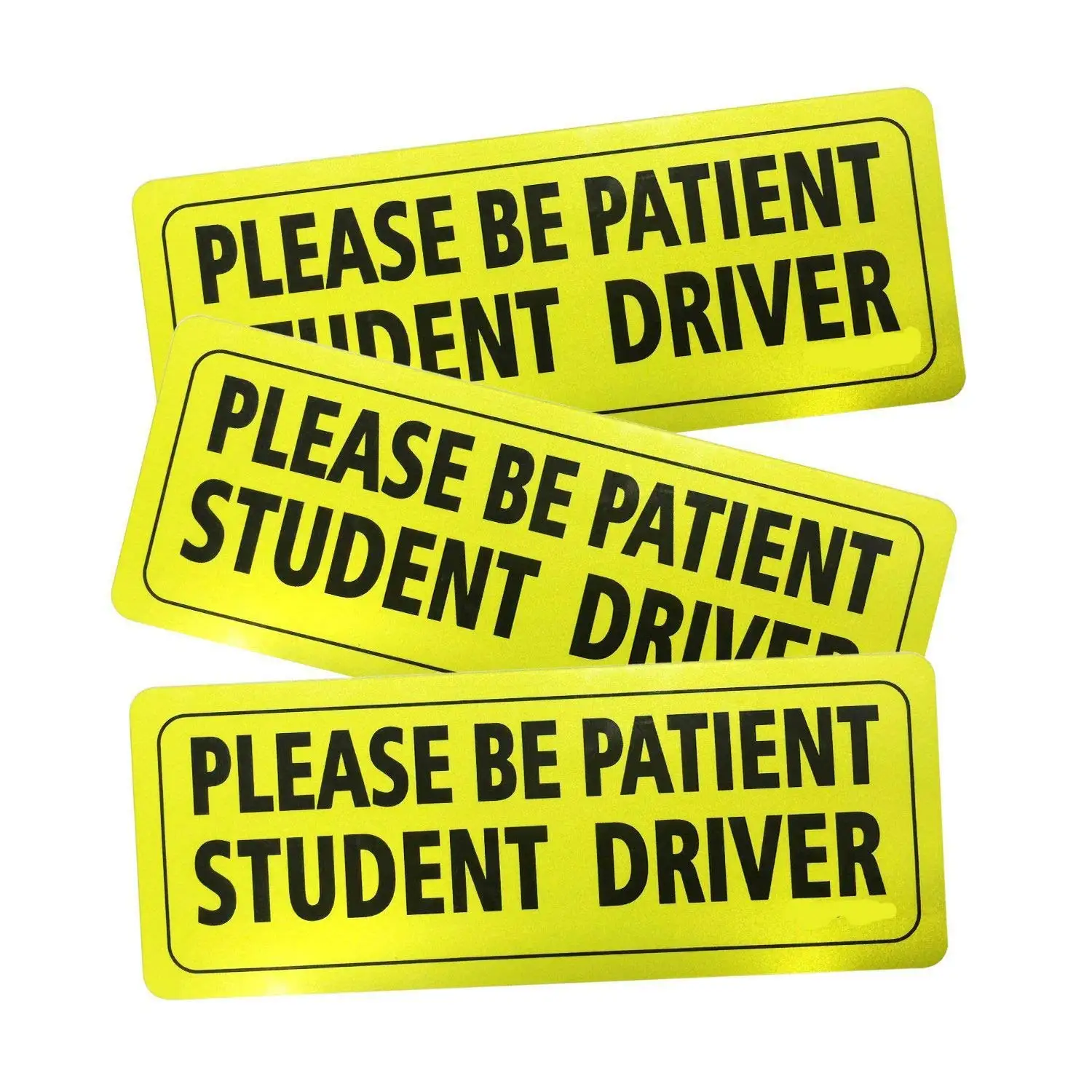 3 Pcs Safety Sign Vehicle Bumper Magnet Student Driver Magnet"Please Be Patient Student Driver" Reflective Vehicle Car Sign Sticker Bumper For New Drivers