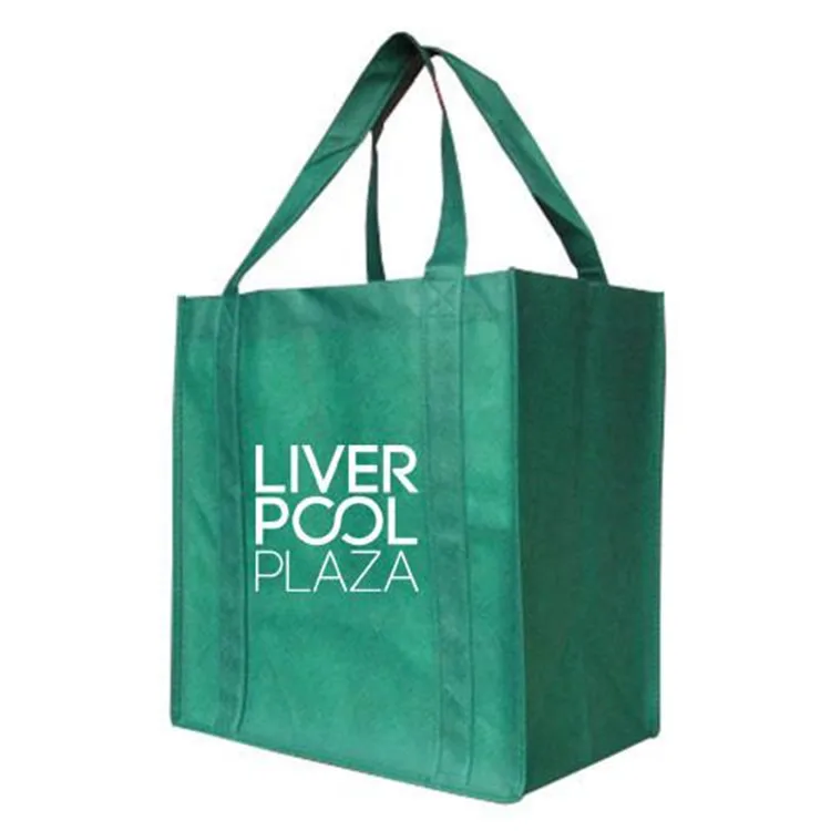 Custom print eco reusable supermarket grocery promotion shopping non woven carry fabric tote cloth bag