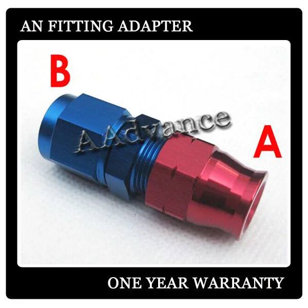 AN-6 AN6 Straight Male To 3//8 0.375 Tube Adapter Aluminum Black