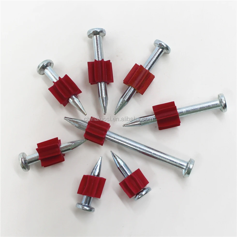 Shooting Nail With Red Plastic Washer Buy Hollow Nails,Concrete Nails