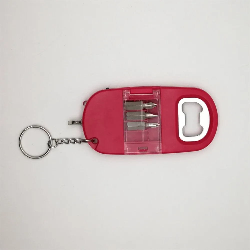 Multi Function Flashlight Beer Bottle Opener Key Chain With Screw