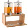 /product-detail/luxury-double-juice-dispenser-with-beech-wood-base-catering-for-restaurant-and-hotel-service-62210332868.html