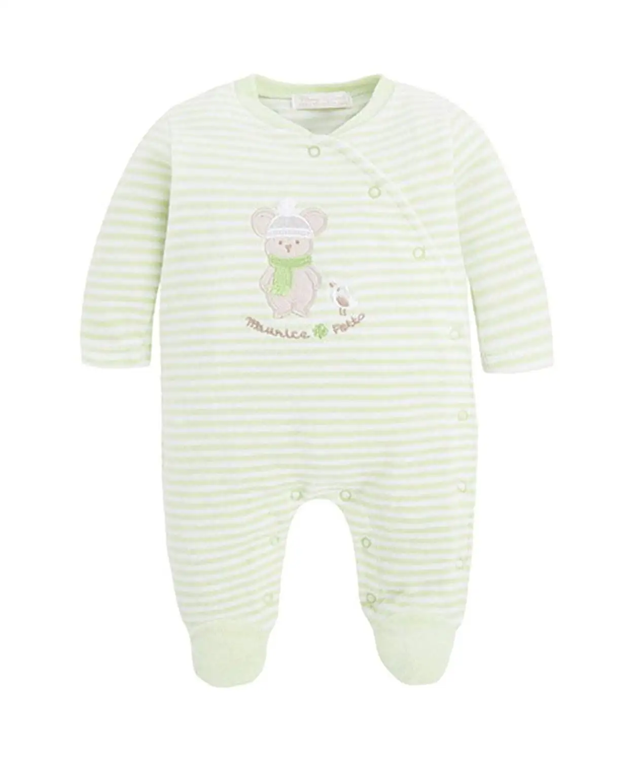 Mayoral Adorable Red Velour Embroidered Bedtime Bear Footie Sleeper