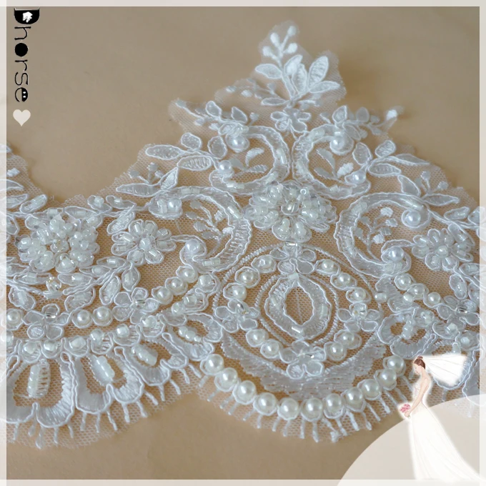 Border Lace/white Floral Bridal Lace Trim/latest Hand Beaded And ...