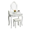 D1705 hotsale wooden modern european white MDF bedroom set craft dresser drawer mirror stool cosmetics desk dressing table