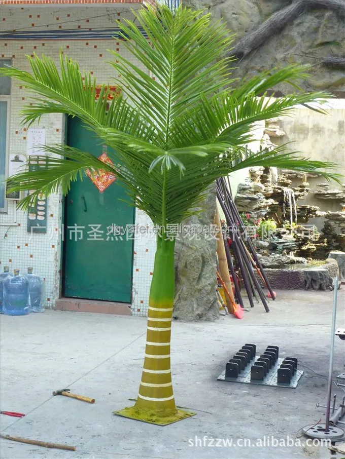 Decorative Fake Artificial Palm Trees,Fiberglass Coconut Tree On Sale