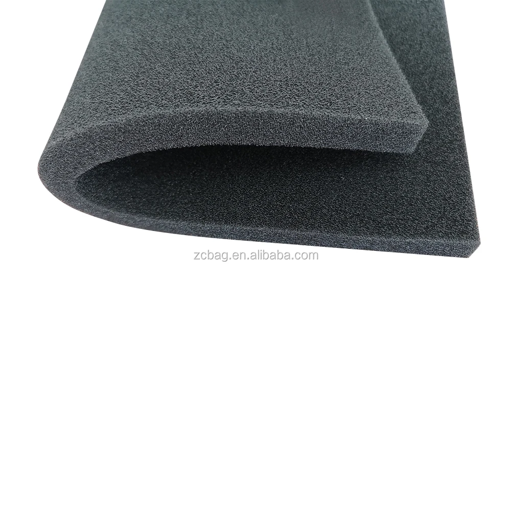 Black Reticulated Polyurethane Foam Sheet Conductive Polyurethane Black ...