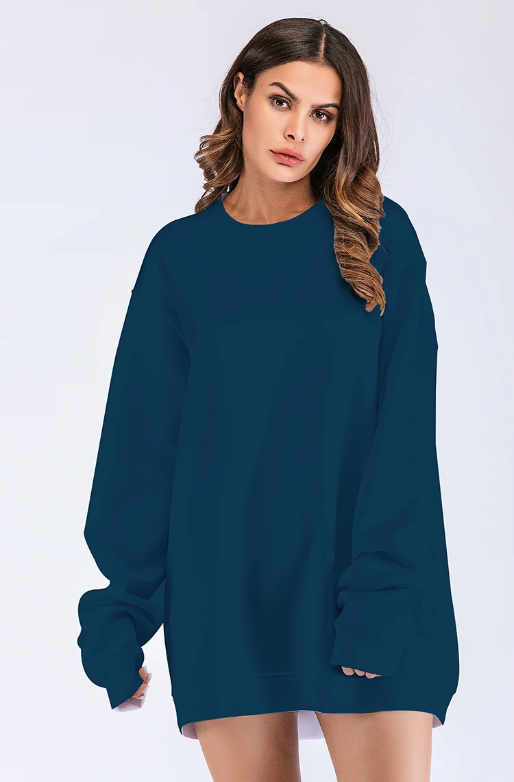 100% Heavy Warm Cotton Knitted Pullover Sweatshirt Hoodies Women Custom ...