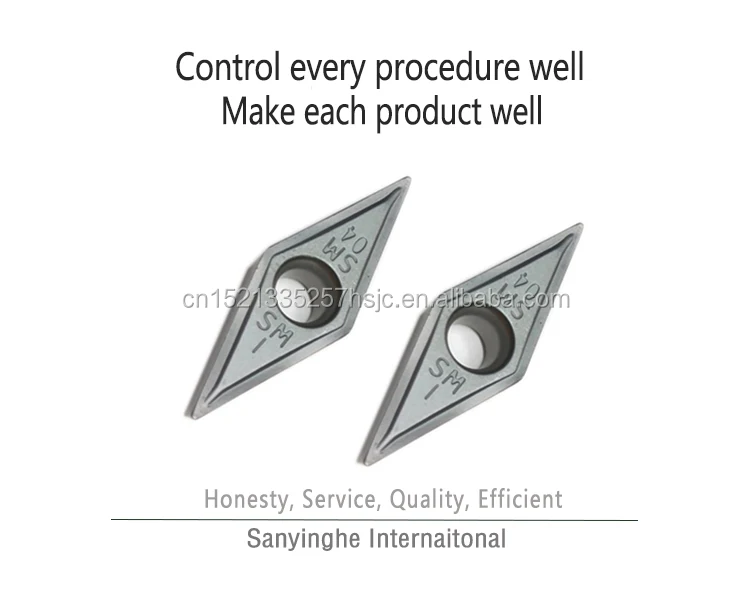 Best quality VCMT160404-SM IC907 cnc carbide blade rhombic shape external turning tools lathe cutter tool turning inserts