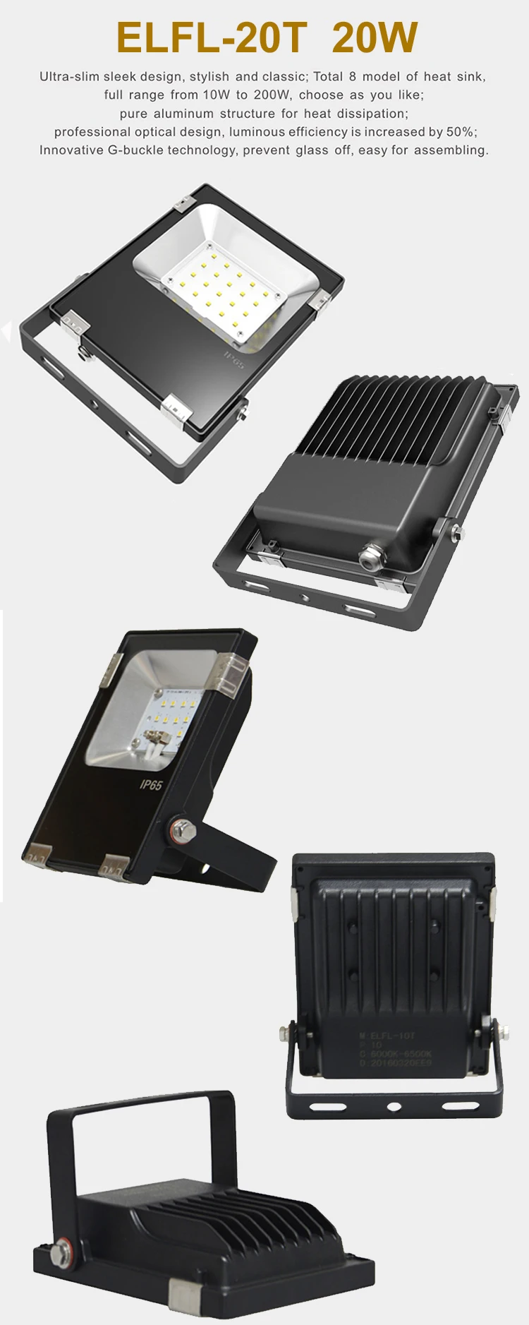 Wholesale led DMX controller led floodlight slim body IP65 20W flood light price