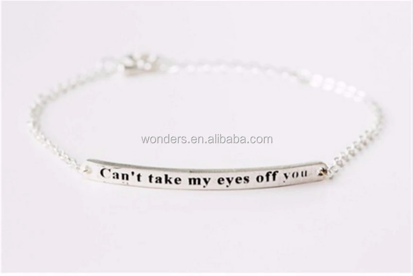Fashion Engrave Quote Can T Take My Eyes Off You Charm Bracelets Stainless Steel Accessories For Women Buy Accessories For Women Quote Bracelet Charm Bracelets Stainless Steel Product On Alibaba Com