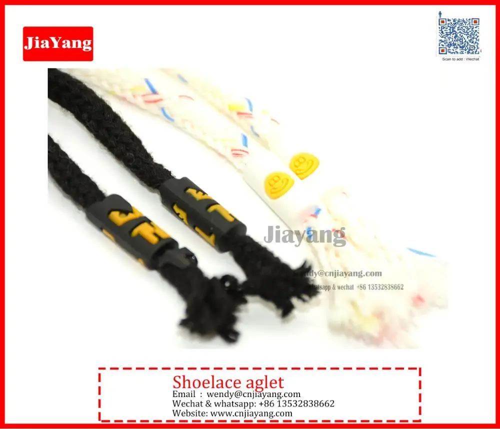 Custom Silkscreen Logo Shoe Laces Aglets Clear Heat Shrink Tube End For Clear Heat Shrink Tubing For Shoelaces