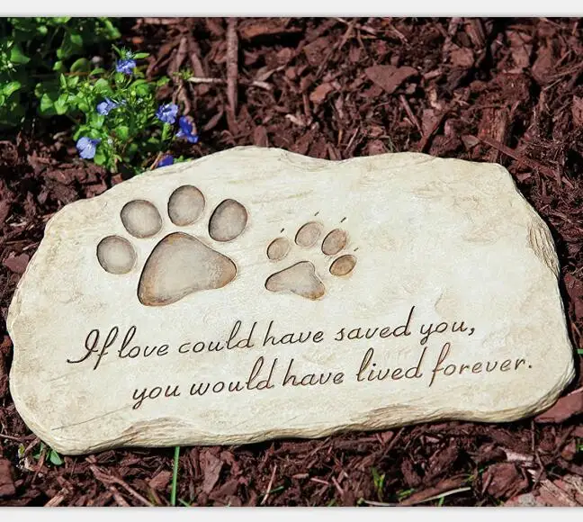 Resin Sleeping Dog Memorial Stone In Angel's Wing Garden Statue Buy