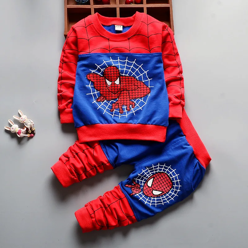 Autumn Boys Clothing Sets Kids Coat jacket+T Shirt+Pants 3 Pcs Children Sport Suits Baby Boys Spider Man Clothes Set