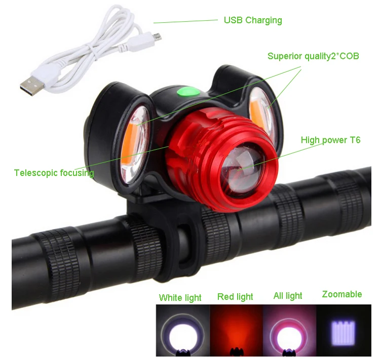 2 Cob Red Light Bicycle Light